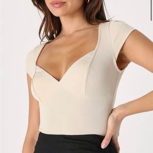 Lulu’s Bodysuit, Size M, Color Beige